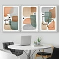 thumbnail image 2 of IDEA4WALL Framed Wall Art Print Set Retro 1960s Pastel Polygon Collage Abstract Shapes Illustrations Modern Decorative Multicolor Boho for Living Room, Bedroom, Office - 24"x36"x3 White, 2 of 5
