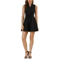 thumbnail image 2 of Allegra K Women's Sleeveless Dresses V-Neck Lace Trim Drawstring Waist A-Line Dress, 2 of 6