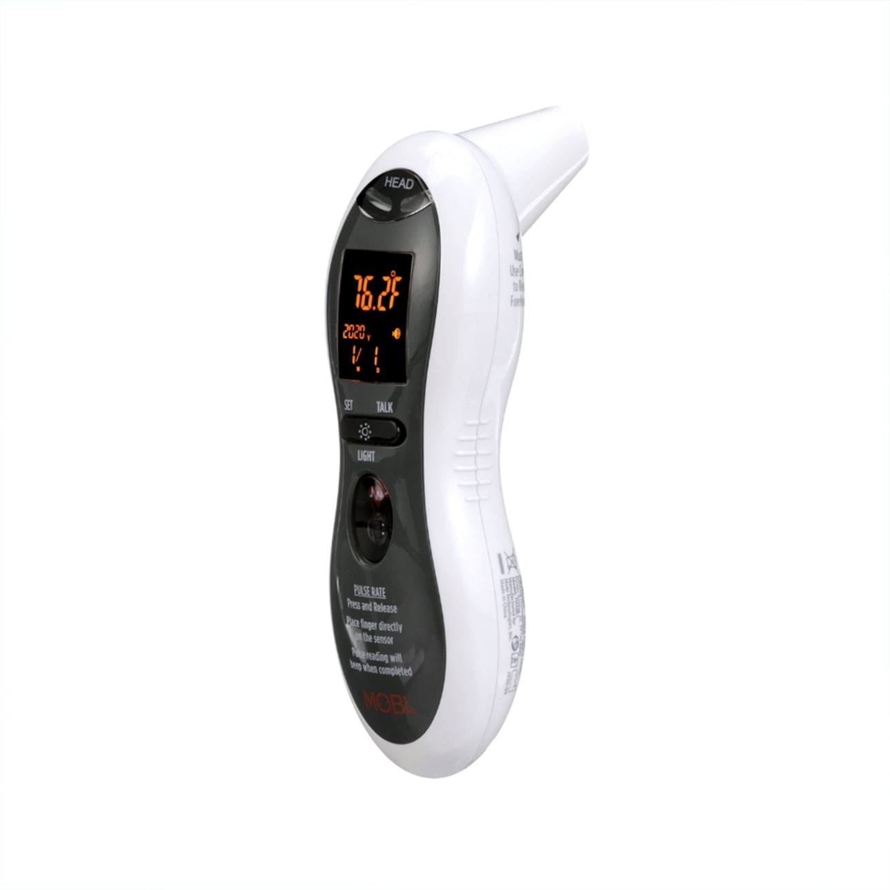 MOBI DualScan Ultra Pulse Talking Ear and Forehead Digital Thermometer