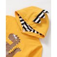 thumbnail image 4 of Kucnuzki Infant Baby Boys Pant Sets Fall Dinosaur Print Long Sleeves Hooded Top Sweatpants 2pcs Baby Boys Outfits Yellow 18-24 Months, 4 of 9