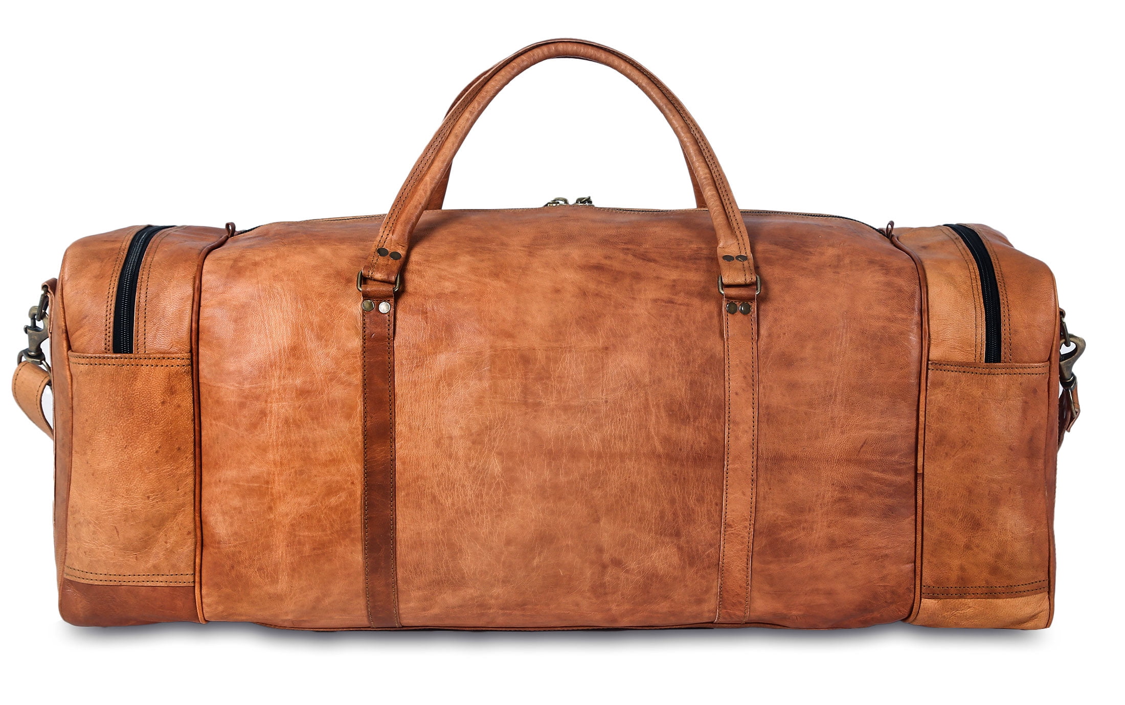 Leather Duffel Bag 30 inch Large Travel Bag Gym Sports Overnight Weekender Bag by Komal s Passion Leather