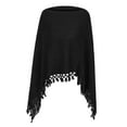 thumbnail image 5 of DODOING Hooded Poncho Womens Ponchos and Shawls Knit Ponchos Pullover Cardigan Women's Fringe Shawl Sweater Winter Sweater Shawl Top Cardigans Sweater One Piece Poncho Cape Coat Wrap Coats Tops, 5 of 6