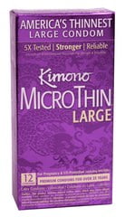 Kimono Micro Thin Large Lubricated Latex Condoms - 12 ct