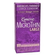 Kimono Micro Thin Large Lubricated Latex Condoms - 12 ct