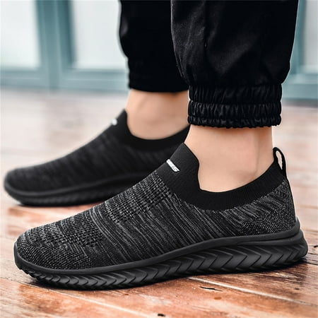 

Ykohkofe Fashion Summer Men Sneakers Mesh Fly Woven Breathable Lightweight Comfortable Casual Flat Bottom