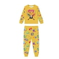 thumbnail image 3 of WOYY Little Boys Outfits Baseball Letter Sweatshirt Pants Sports Tracksuit, Sizes 6-7, 3 of 4