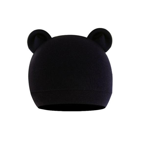 Yoetaun Baby Hat with Ears Cotton Warm Newborn Accessories Baby Girls Boys Autumn Winter Hat for Kid Infant Toddler Caps Black