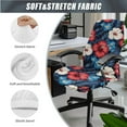 thumbnail image 3 of FKELYI Hibiscus Floral Palm Leaf Print Office Chair Cover Swivel Chair Protector Cover with 2 Pcs Armrest Covers Soft Breathable Gaming Chair Slipcover, Large, 3 of 6