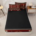 thumbnail image 4 of Erosebridal Aztec Triangle Geometric Zipper Twin Comforter Sets with Fitted Sheet and 2 Pillowcases,Rustic Western Cowboy Zipper Bedding Set,Black Reversible,4-Piece, 4 of 7