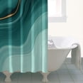 thumbnail image 4 of Teal Gold Marble Pattern Shower Curtain 36"x72" ,Bathroom Decorative Shower Curtains Set with 12 Hooks,Modern Waterproof Washable Shower Curtain, 4 of 6