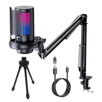 HyperX, DuoCast, RGB USB Condenser Microphone for PC, PS5, Mac