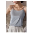 thumbnail image 2 of Spaghetti Strap Tank Top, Comdrip Women's Suit with Bottoming White Satin Ice Loose Top in Summer Camisole Tops for Women Blue M, 2 of 6