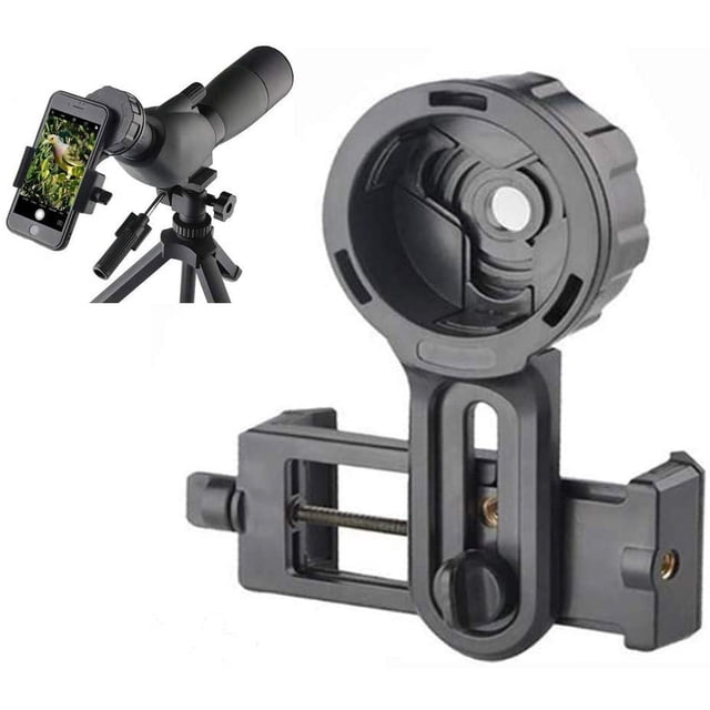 Soporte adaptador para fotografía de teléfono móvil, binoculares monoculares compatibles con telescopio, compatible con teléfonos inteligentes de casi marcas