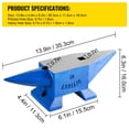 thumbnail image 6 of KFFKFF 22Lbs Steel Single Horn Anvil, Ideal for Blacksmithing and Jewelry Making, Features Round and Square Holes, Sturdy and Reliable Metalworking Tool, 6 of 9
