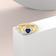 thumbnail image 2 of Dazzlingdaimonds Jewels 2.00 Ct Heart Cut Tanzanite and White Diamond Engagement Wedding Irish Claddagh Promise Band Ring 14K Yellow Gold Plated 925 Sterling Silver For Women's -4.5, 2 of 4