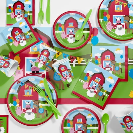 Farm Fun 1st Birthday Party Supplies Kit Walmart Com