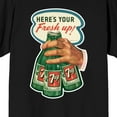 thumbnail image 2 of 7UP Here's your Fresh Up! Hand with 3 Bottle og Green Softdrinks Black Short Sleeve Adult T-Shirt-XL, 2 of 4