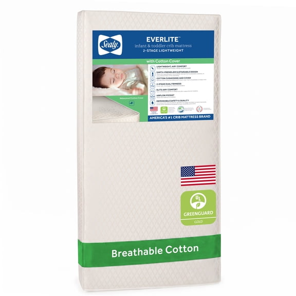 Sealy EverLite 2-Stage GREENGUARD GOLD Baby Crib Mattress and Toddler Mattress