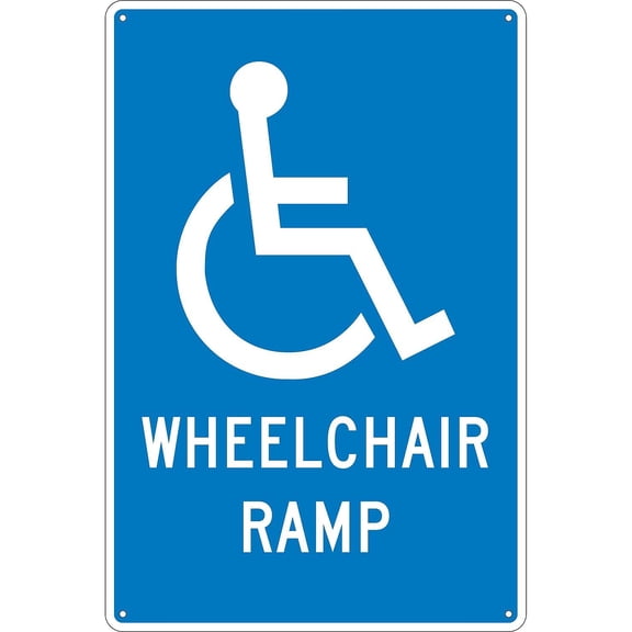 National Marker Notice Signs; Wheelchair Ramp 18X12 .040 Aluminum TM86G