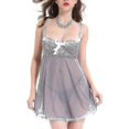 thumbnail image 1 of Sexy Women Lace See Through Sleepwear Sling Dress Lingerie Nightwear, 1 of 2