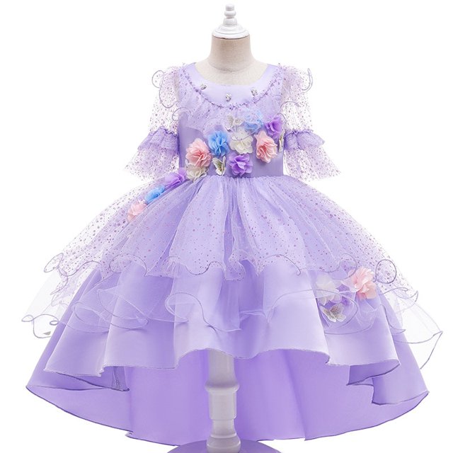 Frozen Girls Dress Elsa Anna Disney Princess Cosplay Encanto Mirabel Isabela Dolores Vampire Kids Halloween Party Prom Costume2T (Tag 100) Gao Jinjia LED