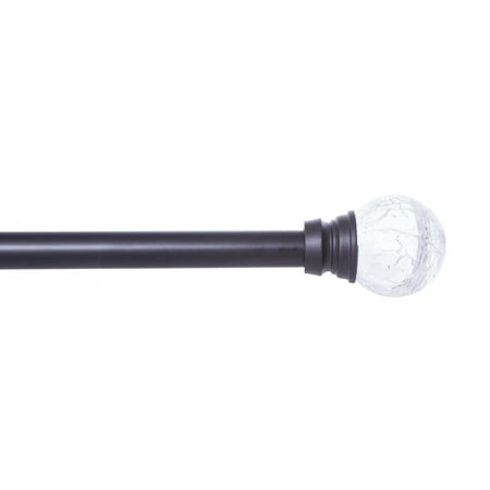 Blank Graphite Rod Mainstays 28-48” Modern Crackle Adjustable Petite Cafe Curtain Rod, 1/2” Diameter, Black ()