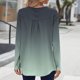 thumbnail image 4 of Neewe Women Tops Loose Fit Long Sleeve Round Neck Button T Shirts Business Casual Blouses Dressy Fall Fashion Work Clothes, 4 of 6