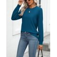 thumbnail image 5 of Zeagoo Womens Fall Sweaters Long Sleeve Tops Classic Crew Neck Pullover Sweaters Loose Dressy Blue Basic Tops, 5 of 6