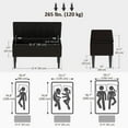 thumbnail image 3 of HOMCOM Ottoman with Storage & Wooden Legs, 57L Storage Ottoman, Black, 15", 3 of 10