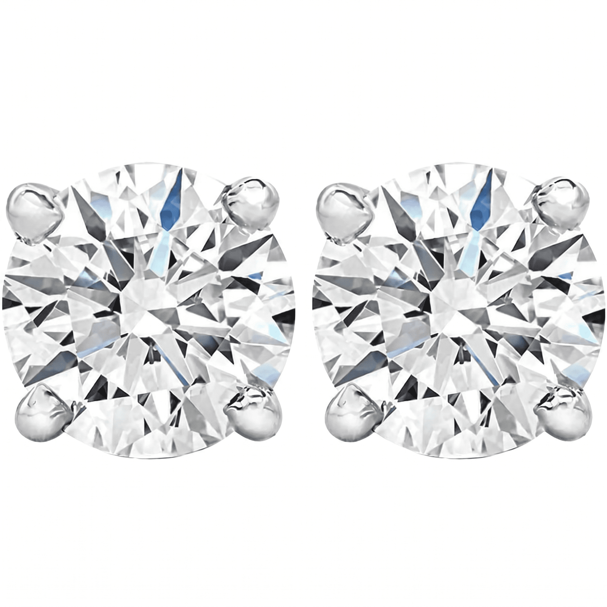 Pompeii 2 Ct TW Lab Grown Round Diamond Studs 14k White Gold (FG,VS)
