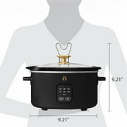 Beautiful 4Qt Slow Cooker with Touch-Activated Display, Black Sesame by Drew Barrymore