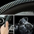 thumbnail image 3 of Funda de volante de cristal de 38 cm, funda de volante universal con diamantes, funda de volante de terciopelo, fundas antideslizantes para volante de coche, color negro, 3 of 4