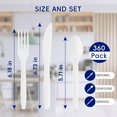 thumbnail image 2 of 360 Count White Plastic Silverware Heavy Duty, 180 Forks, 120 Spoons, 60 Knives, Heat Resistant, BPA Free, Plastic Utensils Set, Disposable Cutlery set, Premium Clear Utencils, 2 of 4