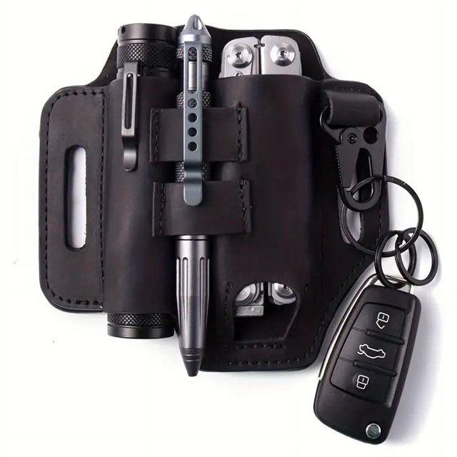 Funda protectora para llavero, organizador de bolsillo con llavero para cinturón y funda para linterna, bolsa multiherramienta