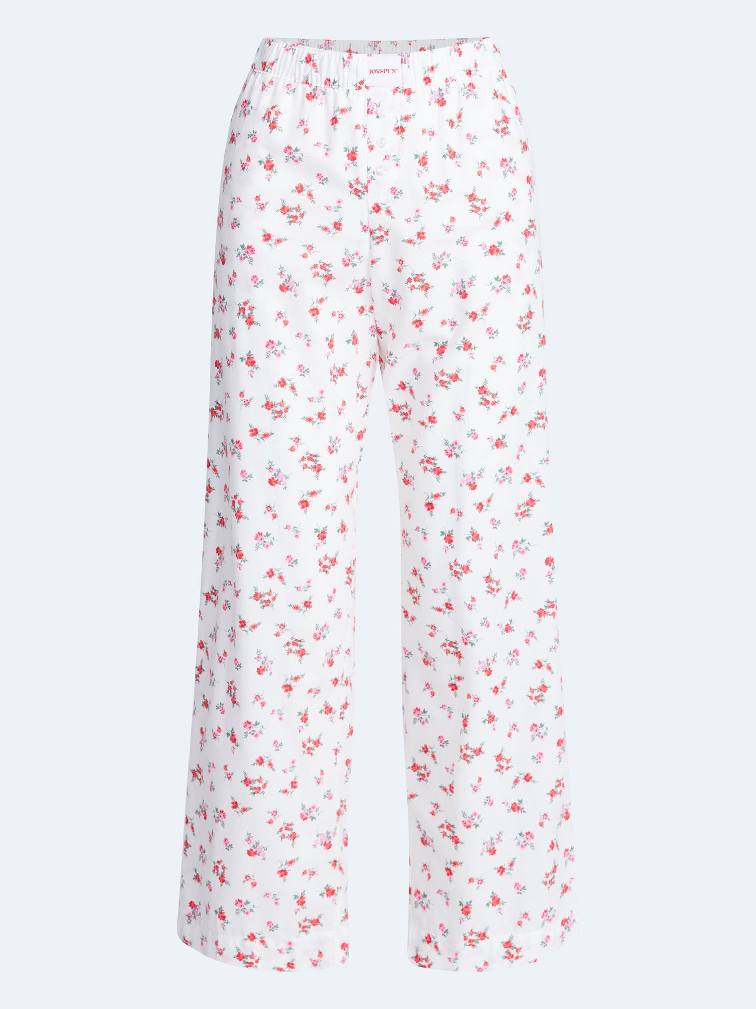 Joyspun Women's Poplin Sleep Pants, 30'' Inseam, Sizes XS-3X