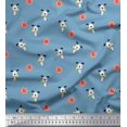 thumbnail image 1 of Soimoi Rayon Fabric Floral & Dog Cartoon Decor Fabric Printed Yard 56 Inch Wide, 1 of 3