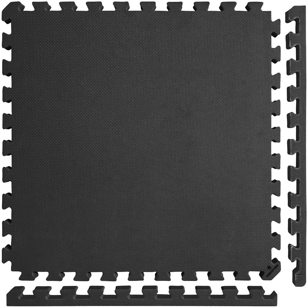 Meister X-THICK 1.5" Interlocking EVA Foam Mats - 2X Cushion for Wrestling, MMA Takedowns & Gymnastics - 2'x2' Tiles - Black - 25 Tiles (100 Sqft)