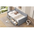 thumbnail image 5 of Twin Size Daybed with 2 Large Drawers, X-shaped Frame, Modern and Rustic Casual Style Daybed, Gray, 5 of 9