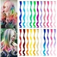 thumbnail image 1 of LAICAIW 22 Pcs Extensions de Cheveux Colorées Bouclées Ondulées Accessoires pour Filles Femmes Enfant, Mèches de Fête Multicolores à Clipser Postiche Arc-en-Ciel Synthétique (Ensemble Coloré), 1 of 6