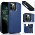 thumbnail image 1 of Merlin Leather Flip Wallet Case Card Holder Phone Back Cover for iPhone 13 Pro (Blue), 1 of 8