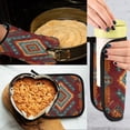 thumbnail image 5 of 2 PCS Oven Baking Gloves Set Heat Resistant Oven Mitt & Pot Holder Set Cooking Mitts Kitchen Home Supplies Vibrant Tribal Pattern, 5 of 5