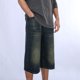 thumbnail image 4 of WILLBEST Pantalones Cortos Deportivos para Hombre, Pantalones Vaqueros Holgados y Recortados para Trabajo con Bolsillos Cargo., 4 of 5