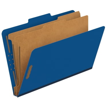 Pendaflex® Classification Folders, Standard, 2 Dividers, Embedded Fasteners, 2/5 Cut Tab, Dark Blue, Legal, 10/BX, 5 BX/CT