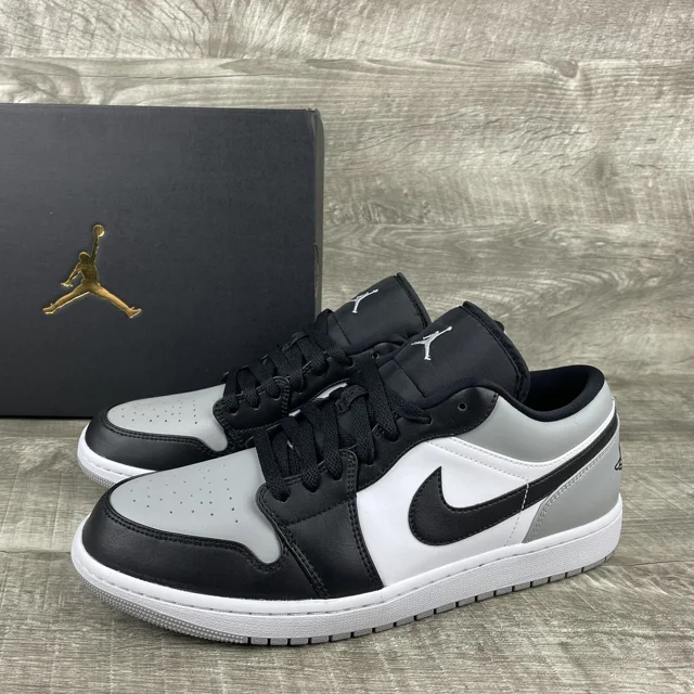 N I-K-E A i r-Jor-dan 1 Low Shadow Toe Men’s Size 11 Grey Black 553558-052