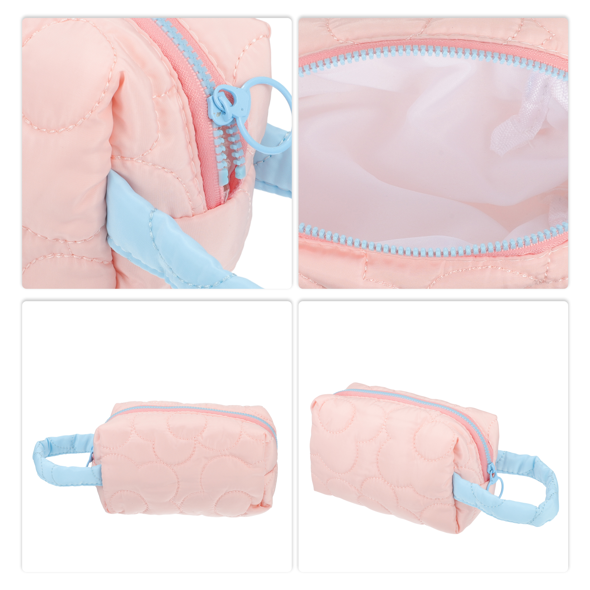 Unique Bargains 1Pc Women Durable Flower Cosmetic Bag for Outdoor Activities Pink