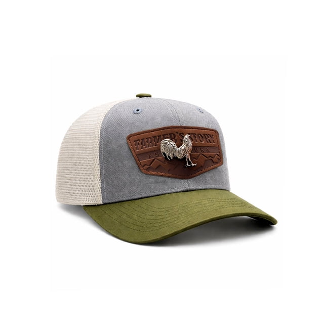 KNITE Gorra Farmer Rooster Silver Trucker Hombre Ajustable Estilo Rancho Gallo