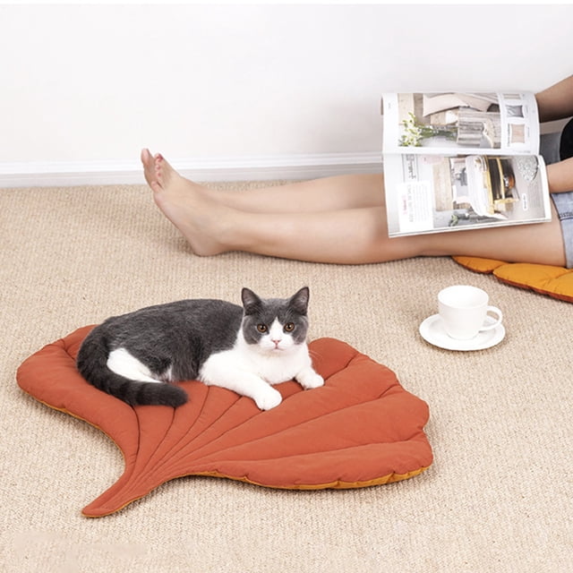 Pisexur Suministros para mascotas Alfombrilla para el suelo para mascotas, alfombrilla gruesa para mascotas con forma de hoja, alfombrilla para casa para perros, alfombriperros, gatos y animales