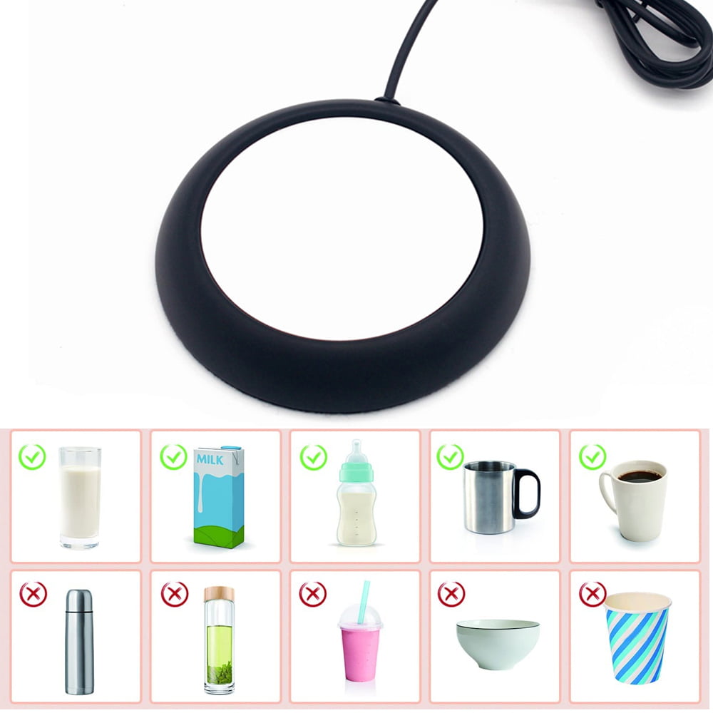 SKUSHOPS Electric Coffee Mug Warmer for Desk Auto Shut off USB Tea Milk  Beverage Cup Heater Heating Plate for Office Home 3