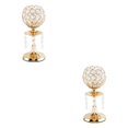 thumbnail image 2 of Wweixi Luxury Crystal Candle Holder Pillar Candlestick Ceremony Stand Decor Table Gold S 2Set, 2 of 6