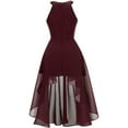 thumbnail image 3 of Vestido de cóctel para mujer, vestidos de fiesta sin mangas irregulares de encaje., 3 of 4